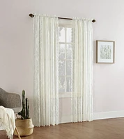 Mainstays Floral Lace Sheer Rod Pocket Curtain Panel