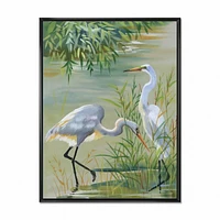 Designart Heron Birds I FLOAT FRAME WALL ART