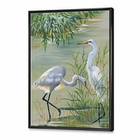 Designart Heron Birds I FLOAT FRAME WALL ART