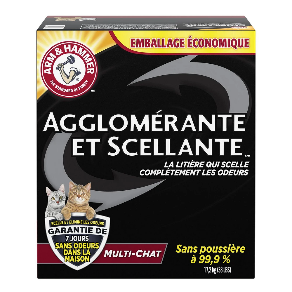 Litière Agglomérante et Scellante d'Arm & Hammer Multi-Chat pour chats 17,2 kg