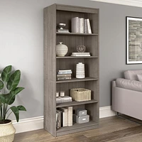 Bestar Universel 30W Standard 5 Shelf Bookcase in silver maple