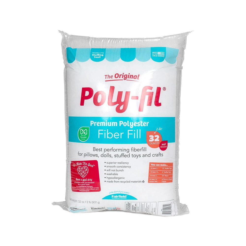 FAIRFIELD Poly-Fil® Premium Fiber Fill - 907g (32 oz) bag