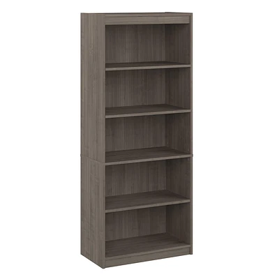 Bestar Ridgeley 30W 5 Shelf Bookcase in silver maple