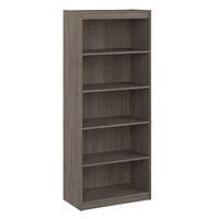 Bestar Ridgeley 30W 5 Shelf Bookcase in silver maple