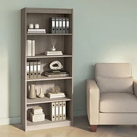 Bestar Ridgeley 30W 5 Shelf Bookcase in silver maple