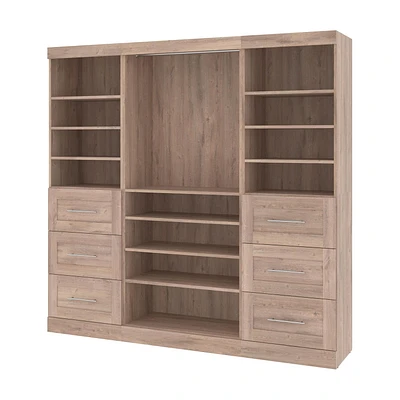 Bestar Pur 86W Closet Organizer  in rustic brown