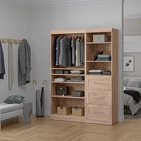 Bestar Pur 61W Closet Organizer in rustic brown