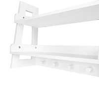 RiverRidge Home® Amery 2-Tier Ladder Wall Shelf with Hooks - White