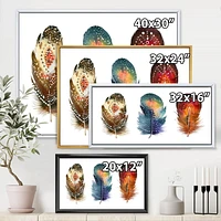 Designart Colourful Boho Feather Set IX FLOAT FRAME WALL ART