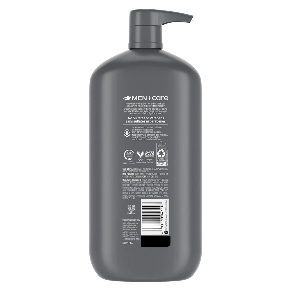 Dove Men+Care Hydrating Clean Comfort Body and Face Wash with 24hr Nourishing Micromoisture Technology Body Wash for Men 950 ml with Pump, 950mL