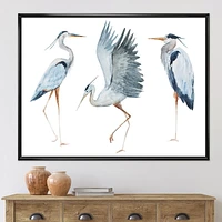 Designart Heron Birds II FLOAT FRAME WALL ART