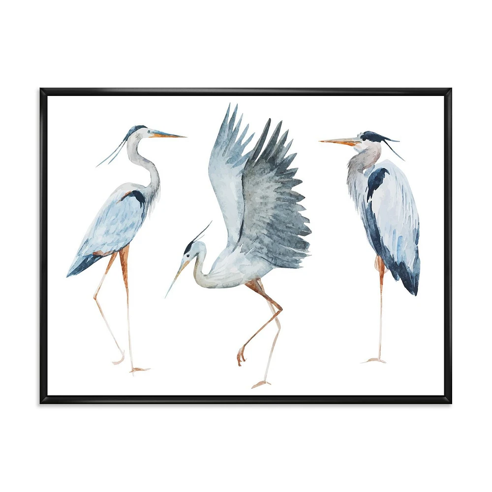 Designart Heron Birds II FLOAT FRAME WALL ART