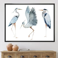 Designart Heron Birds II FLOAT FRAME WALL ART