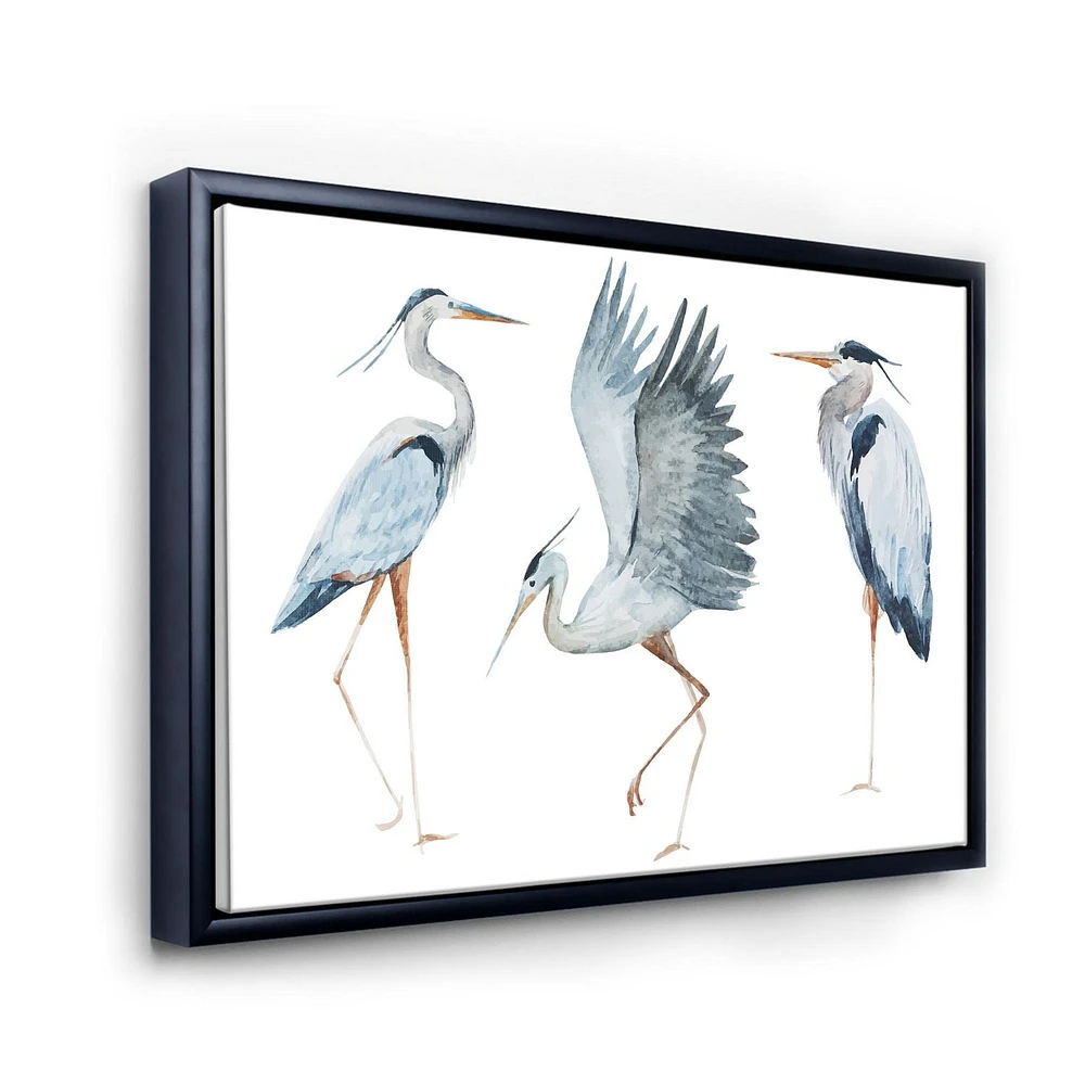 Designart Heron Birds II FLOAT FRAME WALL ART