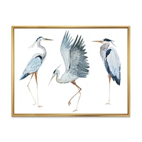 Designart Heron Birds II FLOAT FRAME WALL ART