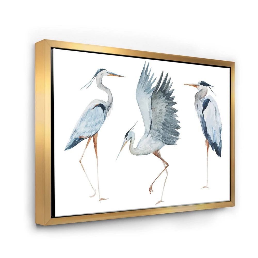 Designart Heron Birds II FLOAT FRAME WALL ART