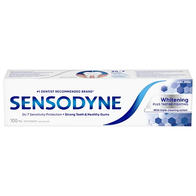 Dentifrice Sensodyne Blanchissant et Antitartre - Taille de voyage 100 ml Menthe
