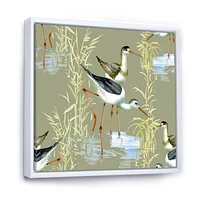 Designart Herons Birds In The Water FLOAT FRAME WALL ART