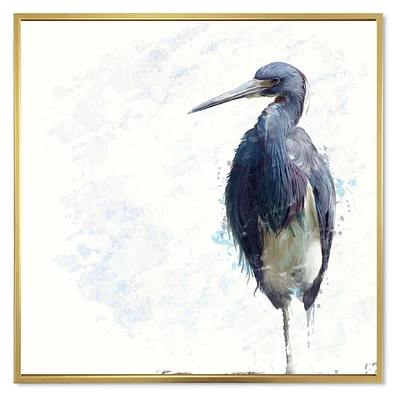 Designart Tricolored Heron Bird FLOAT FRAME WALL ART