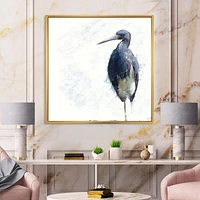 Designart Tricolored Heron Bird FLOAT FRAME WALL ART