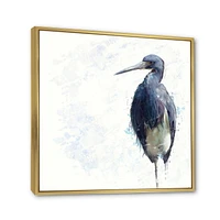 Designart Tricolored Heron Bird FLOAT FRAME WALL ART