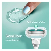 Cartouches de rechange de rasoir Gillette Venus Extra doux Sensible pour femmes pour peau sensible, cartouches de rechange à 5lames, 6unités 6CT