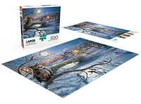 Buffalo Games - Large Pieces - Nighttime Hockey Match - 300 Piece Jigsaw Puzzle