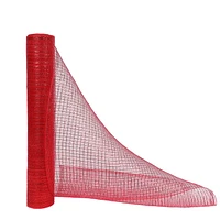 Holiday Time 21 inch x 10 Yards Poly Mesh With Metallic, Solid Red