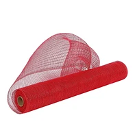 Holiday Time 21 inch x 10 Yards Poly Mesh With Metallic, Solid Red