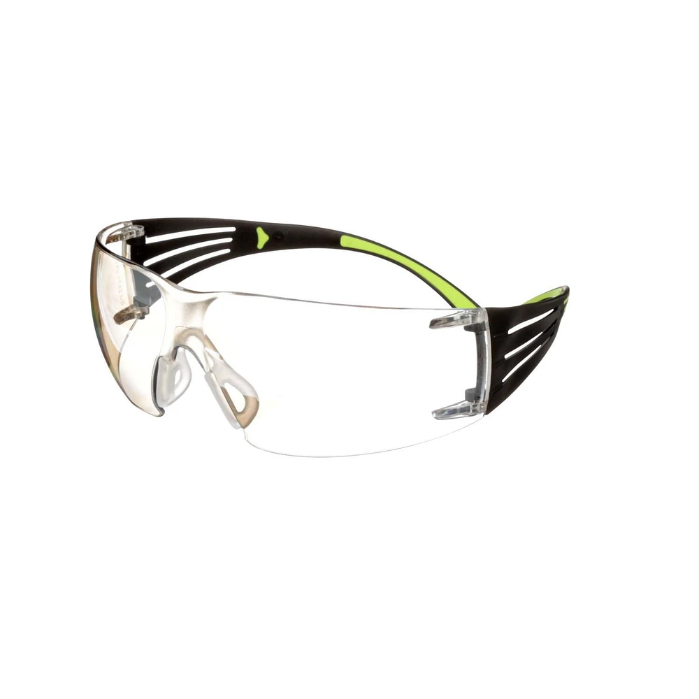 3M™SecureFit™ 400 Series Safety Eyewear SF400M-WV-4-PS, Black Frame, Green Accent, Mirror Anti-scratch Lens