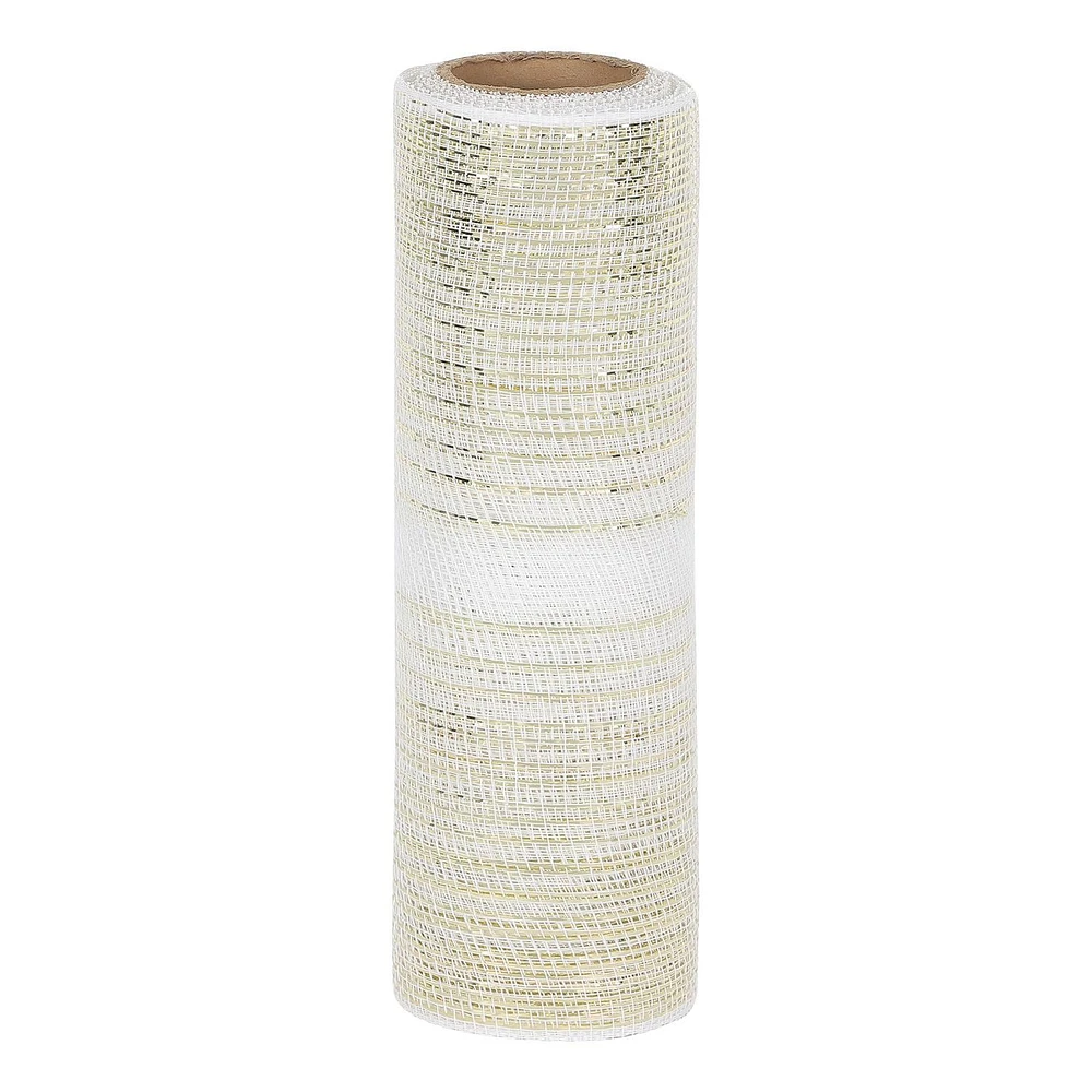 Holiday Time 10.5 inch x 5 Yards Poly Mesh With Metallic, Champagne gold ombre