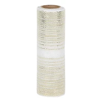 Holiday Time 10.5 inch x 5 Yards Poly Mesh With Metallic, Champagne gold ombre