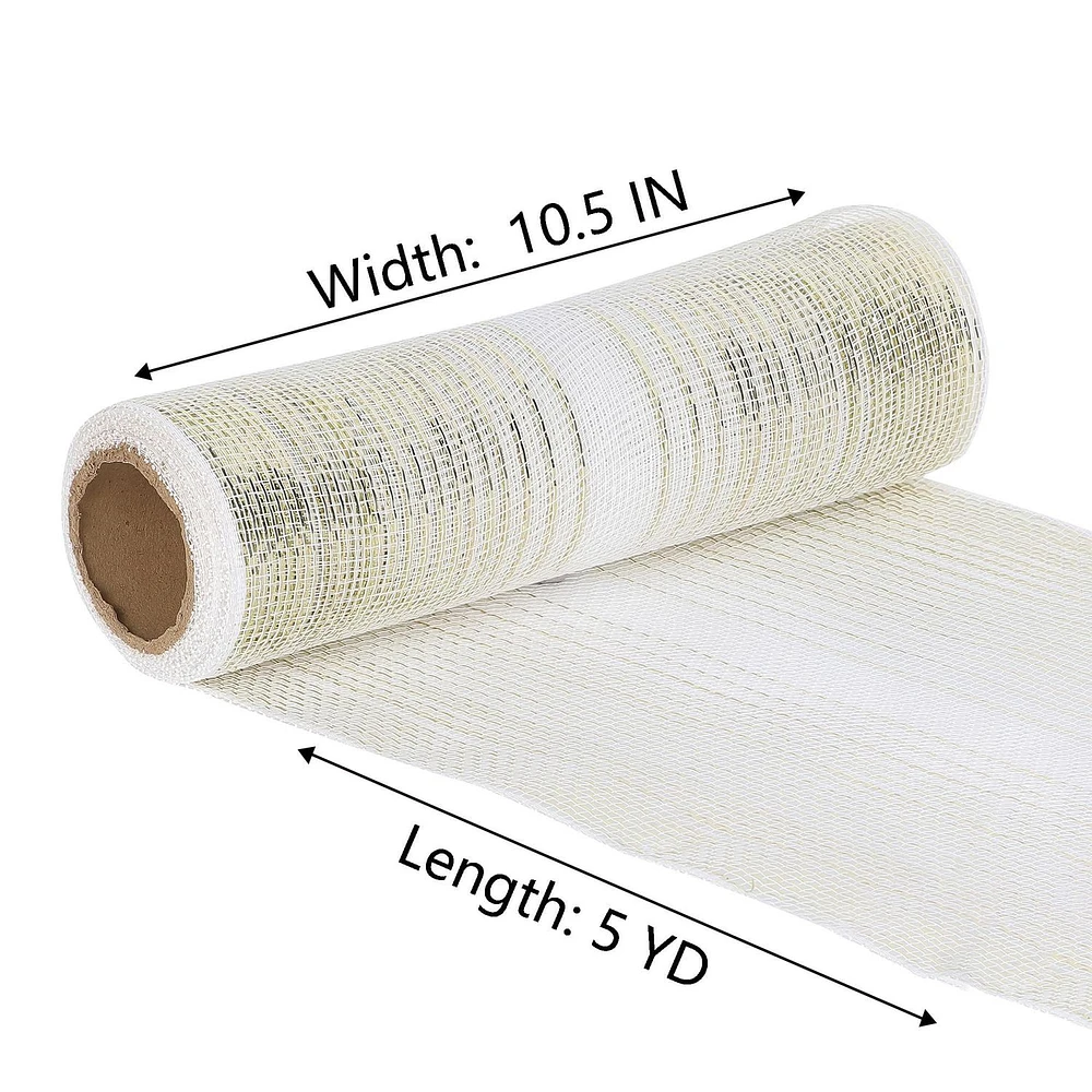 Holiday Time 10.5 inch x 5 Yards Poly Mesh With Metallic, Champagne gold ombre