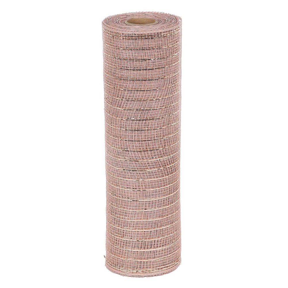 Holiday Time 10.5 inch x 10 Yards Poly Mesh With Metallic, Rose Gold