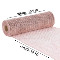 Holiday Time 10.5 inch x 10 Yards Poly Mesh With Metallic, Rose Gold