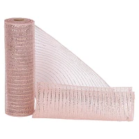 Holiday Time 10.5 inch x 10 Yards Poly Mesh With Metallic, Rose Gold