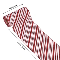 Holiday Time 6 inch x 20 feet Striped Ribbon, Red & White