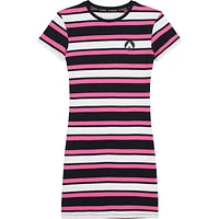 AIRWALK WOMENS RIBBED STRIPE DRESS IN MAGENTA