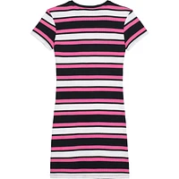 AIRWALK WOMENS RIBBED STRIPE DRESS IN MAGENTA