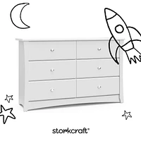 Commode Double à 6 Tiroirs Crescent de Storkcraft