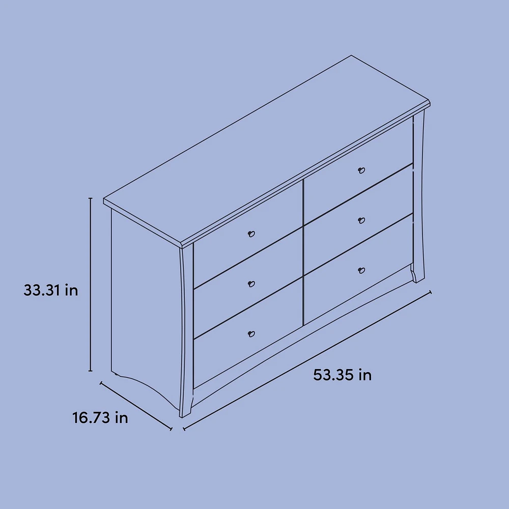 Commode Double à 6 Tiroirs Crescent de Storkcraft