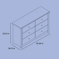 Commode Double à 6 Tiroirs Crescent de Storkcraft