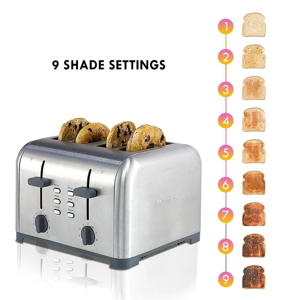 Kenmore® 4-Slice Toaster with Dual Controls, Stainless Steel