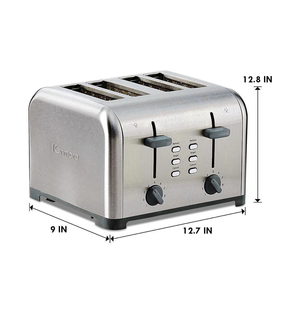 Kenmore® 4-Slice Toaster with Dual Controls, Stainless Steel