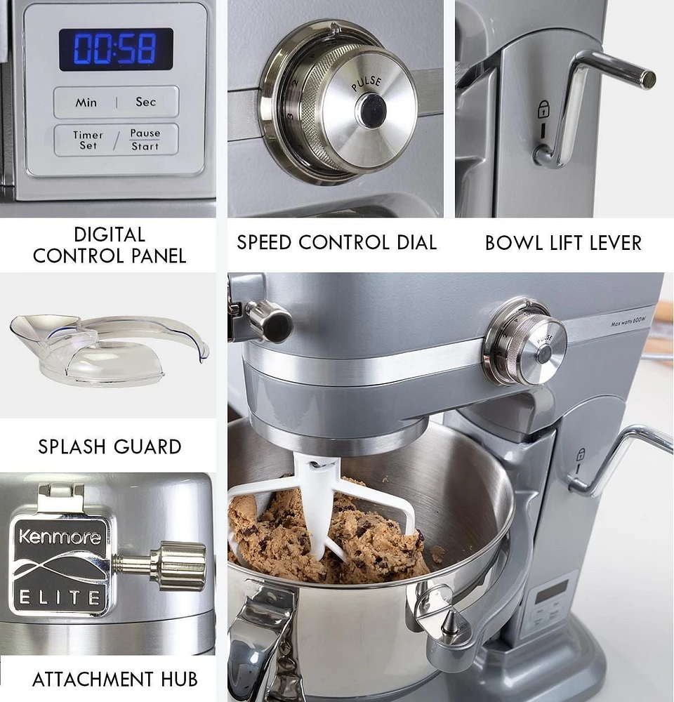 Kenmore® Elite 6 Quart Bowl-Lift Stand Mixer With Timer