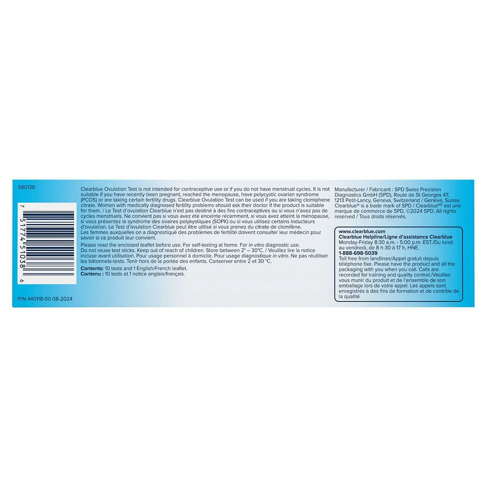 Clearblue Easy Ovulation Test Kit, Home Ovulation Test Sticks, 10 Tests, 10CT