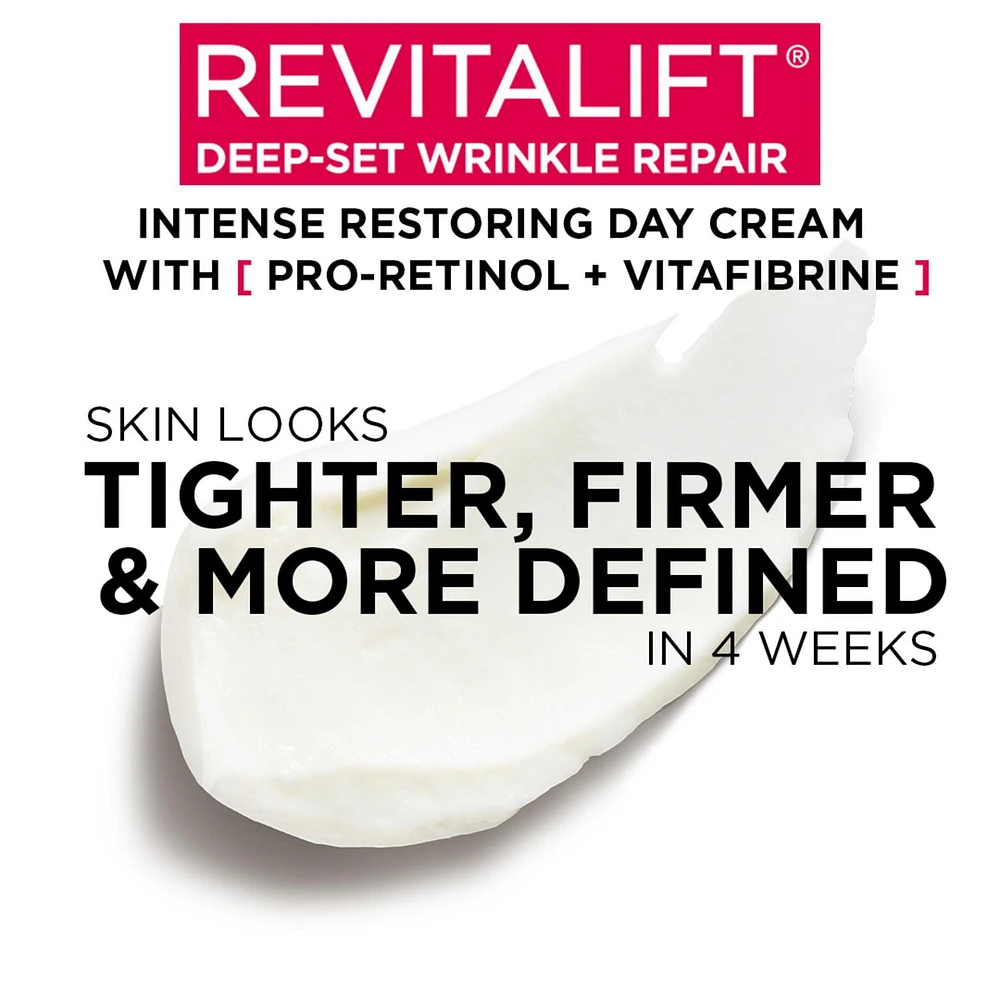 L'Oréal Paris Revitalift Hydratant Réparation Rides Profondes, Pro-Rétinol + Vitafibrine, 50 mL Crème de jour, 50ml