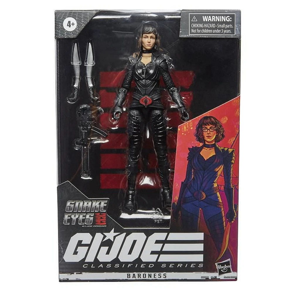 G.I. Joe Classified Series, Snake Eyes: G.I. Joe Origins, Baroness, figurine 19 premium à collectionner, emballage spécial