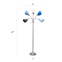 Simple Designs 5 Light Adjustable Gooseneck Floor Lamp