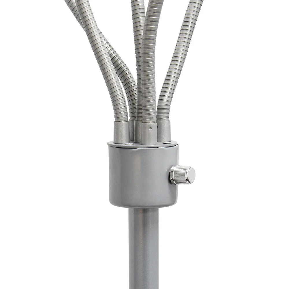 Simple Designs 5 Light Adjustable Gooseneck Floor Lamp